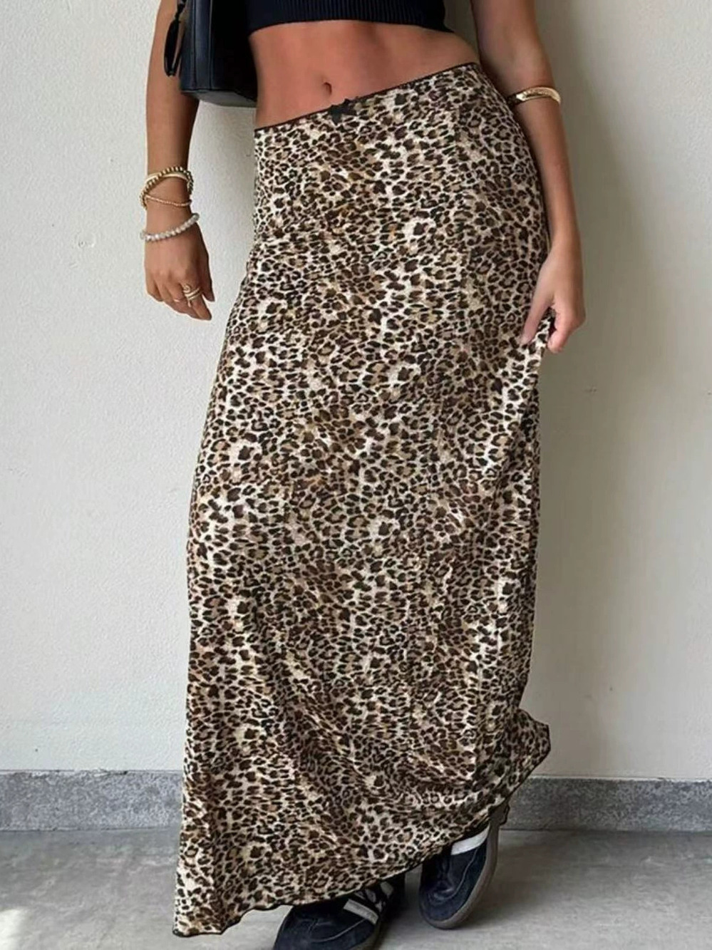 Zara Spring Leopard Print High Waist Long Skirt